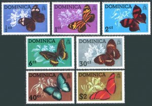 Dominica 427-433, 433a, MNH. Michel 430-436, Bl.31. Butterflies 1975.