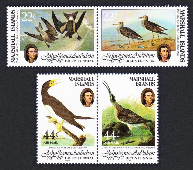 Marshall Is. Birds Audubon 2 pairs SG#37-40 SC#64a+C2a