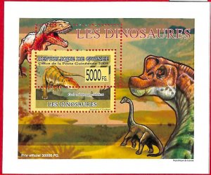 A0709 -  GUINEE Guinea -  ERROR   MISSPERF SHEET - PREHISTORY: Dinosaurs 2009