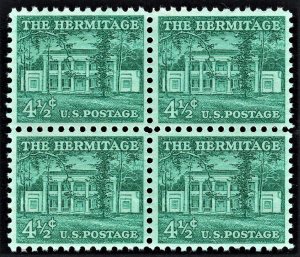 US 1037 MNH VF 4-1/2 Cent The Hermitage Block of 4