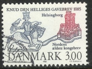 DENMARK 1985 3k King Cnut Helsingdorg Sweden Issue Sc 778 VFU