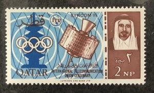 Qatar 1965 Scott 62 MH - 2np,  100th Anniversary of ITU