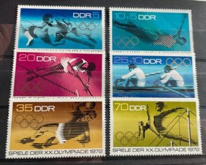 (827) DDR 1972 : Sc# 1370-1373 OLYMPIC GAMES MUNICH WRESTLING VOLLEYBAL - MNH VF