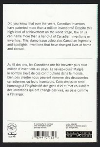 CANADIAN INNOVATIONS = BOOKLET PAGE = Canada 2011 #2488 MNH