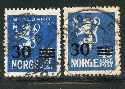Norway # 129-30, Used. CV $ 13.00