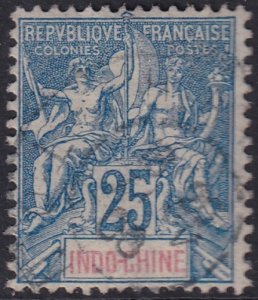 Indochina 1900 Sc 14 used gum remnants