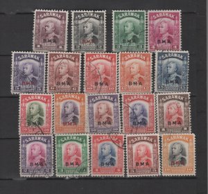 SARAWAK1945 #135-154 BMA overprint -used   Missing #141 (8c) SCARCE