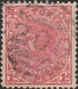 Australia Victoria 1905 Sc#219, SG#417 1d Rose-red Queen Victoria USED-VG.