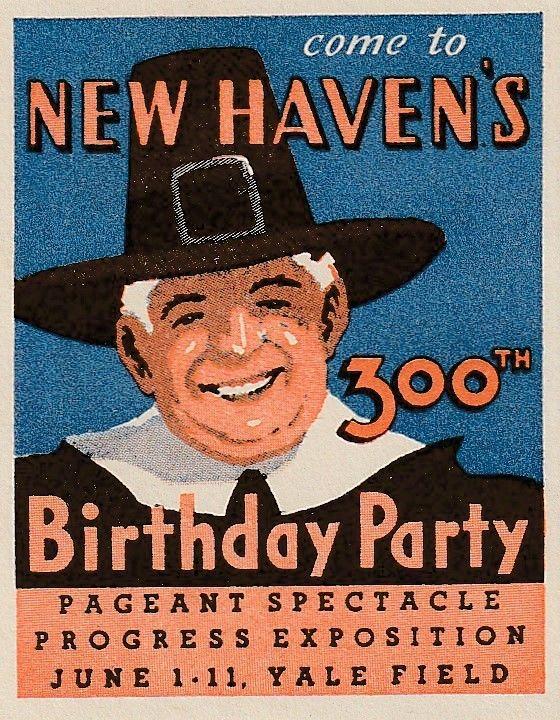 Nice New Haven, Connecticut, US Large Poster Stamp. 1938. 50x65mm