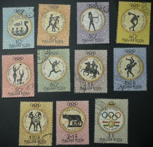 Hungary #1326-1335+B218 USED Olympic games Rome
