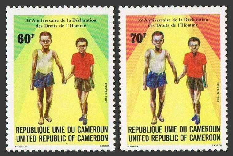 Cameroun 751-752,MNH.Michel 1026-1027. Human Right Declaration,35th Ann.1983.