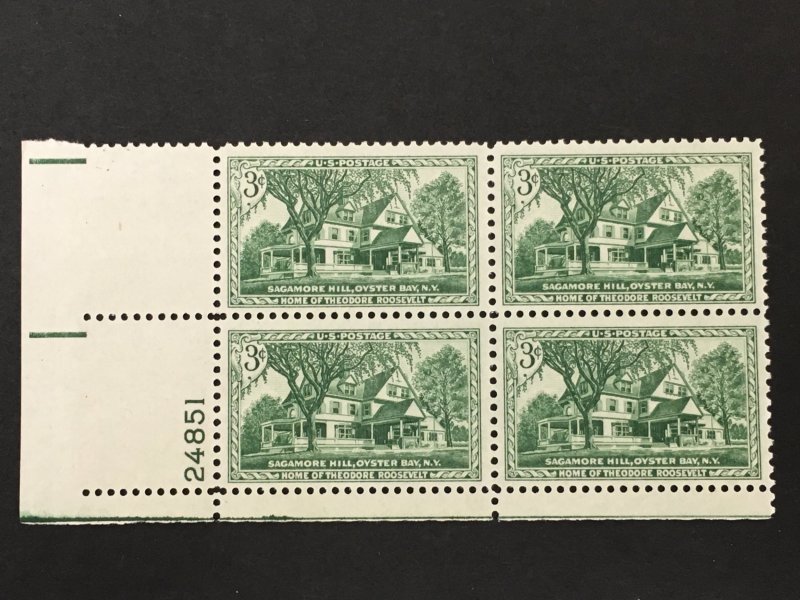 Scott # 1023 Sagamore Hill, MNH Plate Block of 4