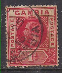 Gambia 1912 - 22 KGV 1d Red SG 87 used ( E1488 )