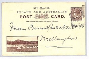 NEW ZEALAND QV Stationery Card *MILITARY CAMP* Vignette 1901 Hāwera SQ/CDS PJ85