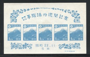 JAPAN SCOTT #395 SOUVENIR SHEET MINT NEVER HINGED NO GUM AS ISSUED-SCOTT $4.75