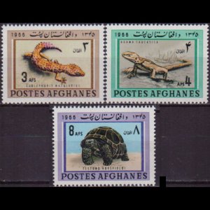 AFGHANISTAN 1966 - Scott# 724-6 Reptiles Set of 3 NH