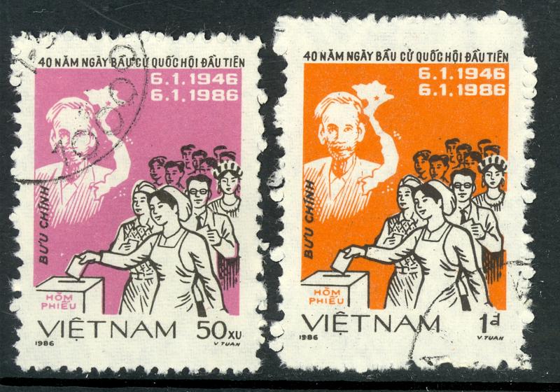 VIETNAM 1986 Complete NATIONAL ELECTIONS Set Sc 1596-1597 CTO Used