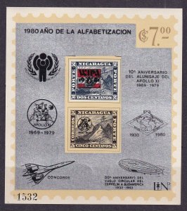 1980 Nicaragua B127b Overprint - Apollo 11, Concorde 50,00 €
