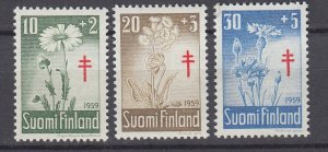 J29994, 1959 finland set mh #b154-6 flowers