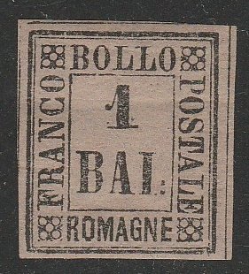 Romagna #2 Mint Hinged Imperf. Single Stamp cv $42.50
