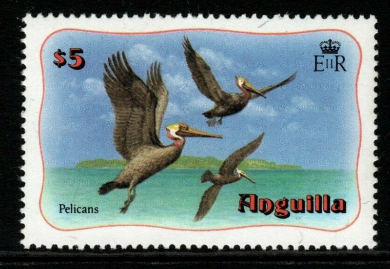 ANGUILLA SG498 1982 $5 BROWN PELICANS DEFINITIVE MNH