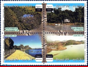 2724 BRAZIL 1999 WATER RESOURCES, NATURE, ENVIRONMENT MI# 2972-75 RHM C-2221 MNH