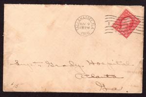 $Florida Machine Cancel Cover, Tallahassee, 11/9/1916, 7 wavy lines slope down