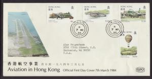 Hong Kong 423-426 Aviation Typed FDC