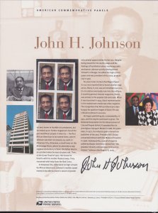 US #884 (45c) Forever John H. Johnson #4624 USPS Commemorative Stamp Panel