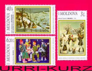 MOLDOVA 2006 Winter Holidays Christmas Traditions on Paintings Art 3v Sc544-546