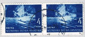 Croatia 37 Used H Pair Drina River 1941 (BP83916)