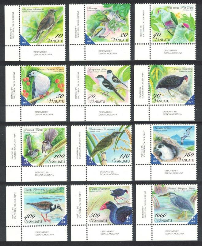 Vanuatu Heron Dove Swamphen Petrel Birds 12v Corners SG#1118-1129 SC#1025-1036