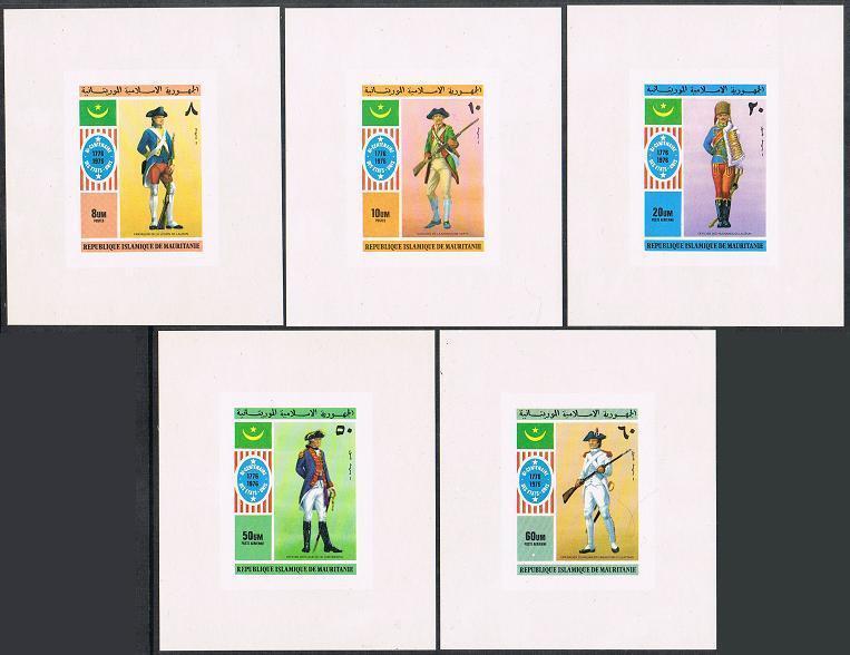 Mauritania 341-342,C160-C162 imperf,deluxe,C163 imperf,MNH. US-200,1976.Uniforms