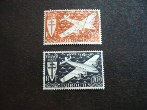 Stamps - Somali Coast-Scott# C1, C4 - Used Part Set of 2 Stamps