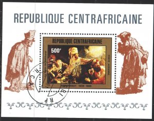 Central African Republic. 1981. bl114. Painting, paintings. USED.