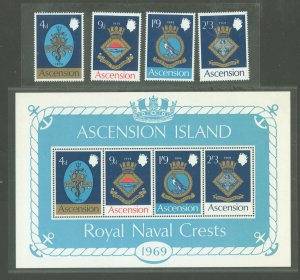Ascension #126-29a Mint (NH) Single (Complete Set) (Navy)