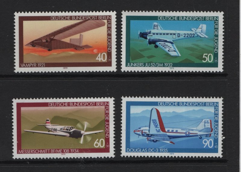 Germany  Berlin #9NB153-9NB156  MNH 1979 airplanes