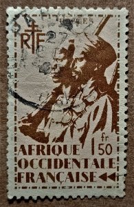 French West Africa #26 1.50fr Colonial Soldier USED (1945)