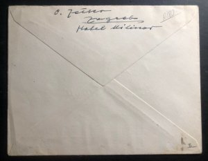 1941 Zagreb Croatia Provisional Stamp Addressed Envelope cover To Trieste