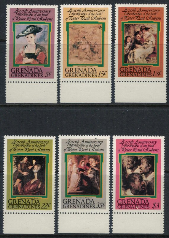 Grenada-Grenadines #275-80* NH  CV $3.75  Rubens paintings set