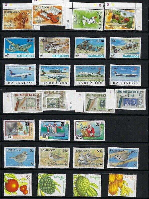 BARBADOS MNH SETS & SS FROM DEALERS ACCUMULATION SCV OVER $222.00 - Q117