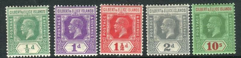 GILBERT & ELLICE ISLANDS-1922-7  A lightly mounted mint set to 10/- Sg 27-35