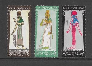 EGYPT #728-30 PHARONIC DRESSES MNH
