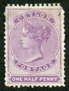 Ceylon SG48c 1/2d Mauve Wmk Crown CC M/M 