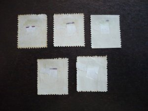 Stamps - Samoa - Scott# 1,3d,4e,5,7d - Mint Hinged Part Set of 5 Stamps