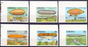 Liberia. 1978. 1054B-59B BL88B 6LB. Airships. MNH.