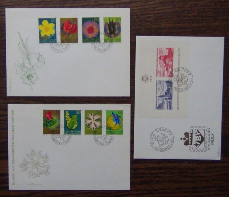 Liechtenstein 1971 Flowers 1972 Flowers 1972 Stamp Exhibition on Cover