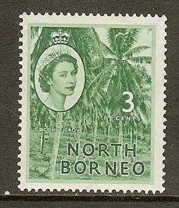 North Borneo, Scott #263, 3c Queen Elizabeth II, MNH