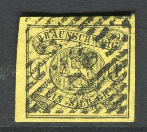 GERMANY  BRUNSWICK 1853-6 early classic Imperf issue 1sgr. fine used value