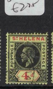 St Helena KGV 4d SG 55 VFU (5duw)